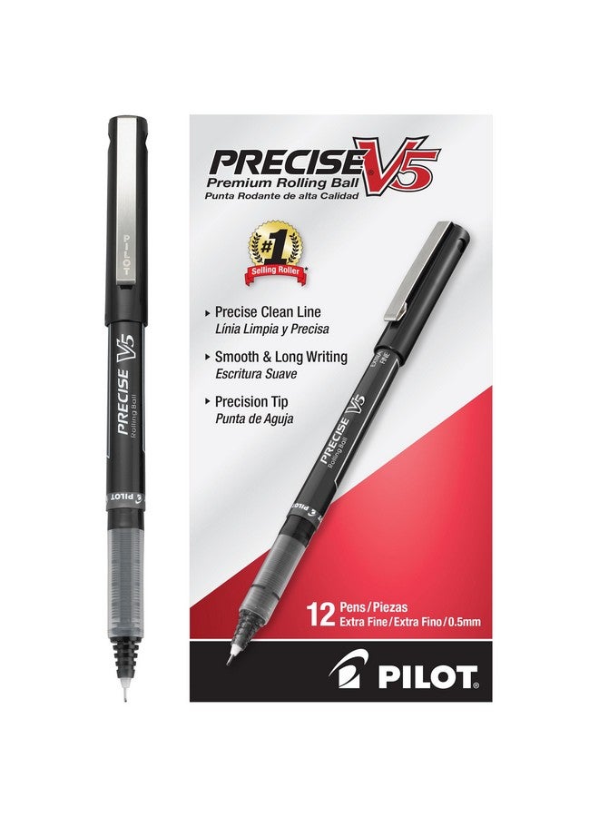 بايلوت أقلام حبر سائلة دوارة من بايلوت بريسايز V5، برأس رفيع للغاية 0.5 مم، لون أسود، عبوة من 12 قلمًا - Image 1