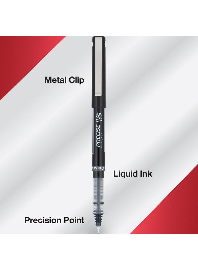 بايلوت أقلام حبر سائلة دوارة من بايلوت بريسايز V5، برأس رفيع للغاية 0.5 مم، لون أسود، عبوة من 12 قلمًا - Image 3