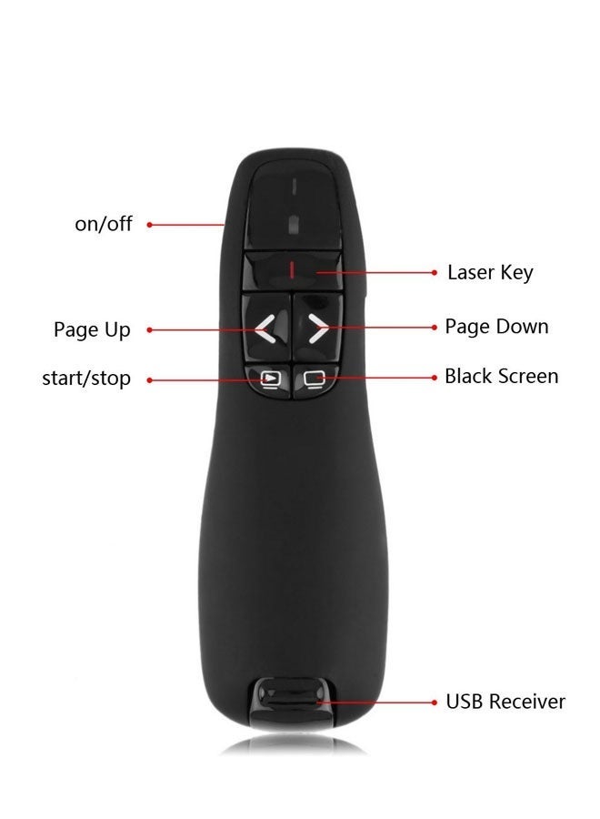 جهاز عرض لاسلكي USB بتردد 2.4 جيجاهرتز مع قلم مقلوب للتحكم عن بُعد في عرض PowerPoint (أسود) - Image 5