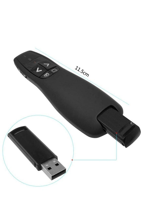 جهاز عرض لاسلكي USB بتردد 2.4 جيجاهرتز مع قلم مقلوب للتحكم عن بُعد في عرض PowerPoint (أسود) - Image 4