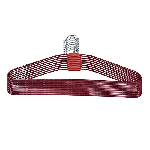 ROLLYWARE Steel Cloth Hanger India's First Unique Design 20 Pieces Stainless Steel Red Hanger (Set of 20) - Image 3