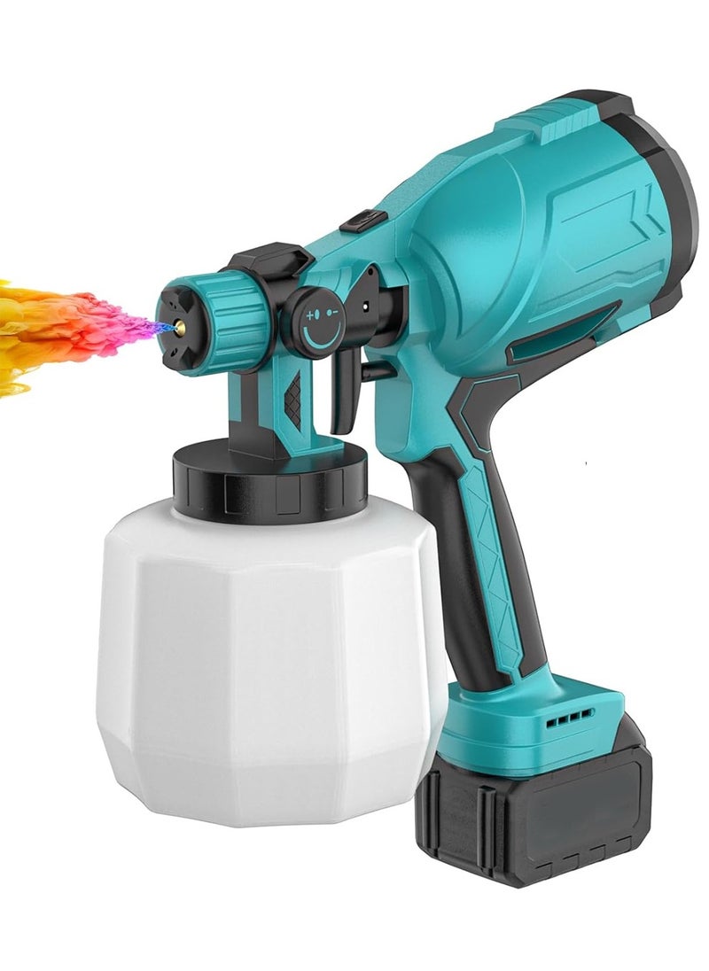 Arabest Cordless Paint Sprayer 21V   Paint Sprayer Power Paint & HVLP Sprayer Gun Battery Powered Paint Sprayer 800 ML Container for Painting Ceiling Fence  - Image 1