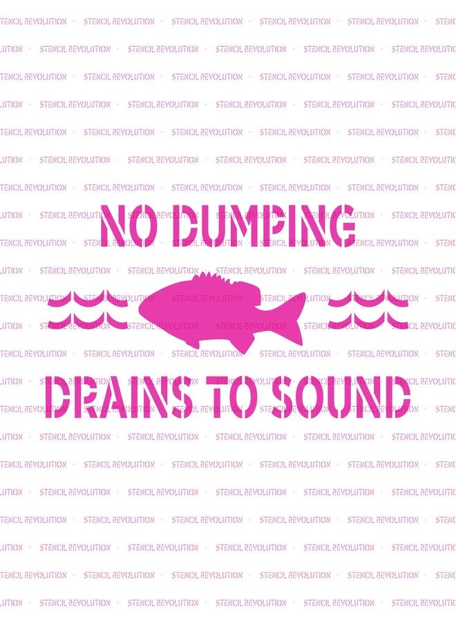 Stencil Revolution No Dumping Drains to Sound Stencil - Reusable Stencils for Painting - Create DIY No Dumping Drains to Sound Home Decor - Image 5