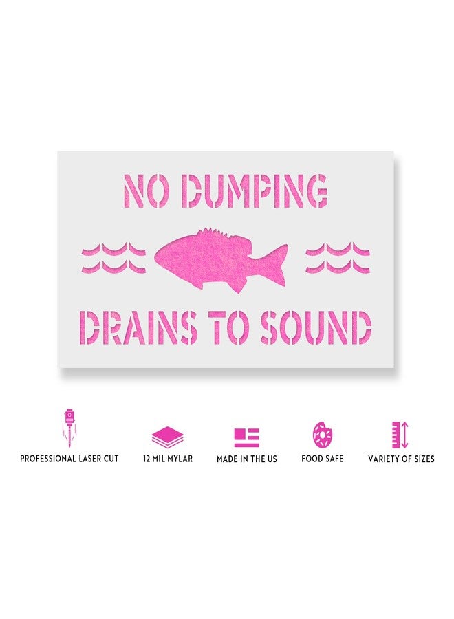 Stencil Revolution No Dumping Drains to Sound Stencil - Reusable Stencils for Painting - Create DIY No Dumping Drains to Sound Home Decor - Image 2