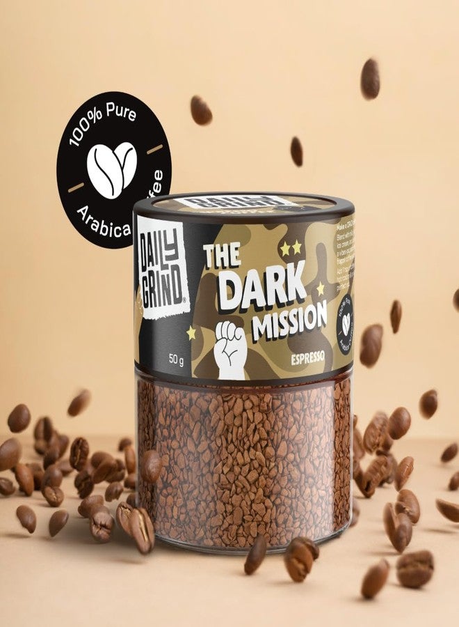 DAILYGRIND مسحوق قهوة إسبريسو سريع التحضير من ديلي غرايند ٥٠ غرام | حبيبات قهوة أرابيكا نقية مجففة بالتجميد متوسطة التحميص | لتحضير الموكا، الإسبريسو، الكابتشينو، اللاتيه، والفرابيه | قهوة ساخنة وباردة (٢٥ كوبًا) - Image 2