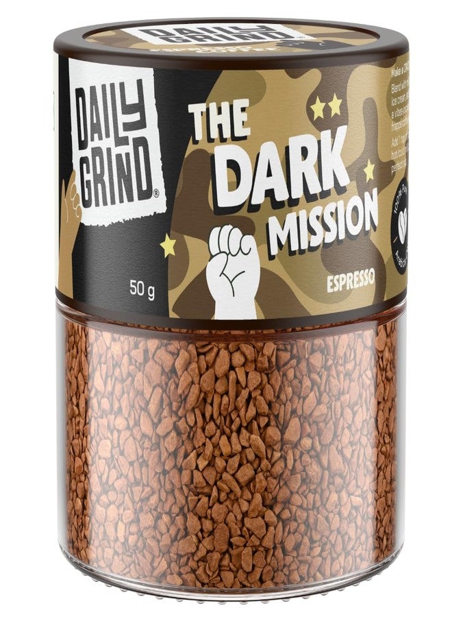 DAILYGRIND مسحوق قهوة إسبريسو سريع التحضير من ديلي غرايند ٥٠ غرام | حبيبات قهوة أرابيكا نقية مجففة بالتجميد متوسطة التحميص | لتحضير الموكا، الإسبريسو، الكابتشينو، اللاتيه، والفرابيه | قهوة ساخنة وباردة (٢٥ كوبًا) - Image 1