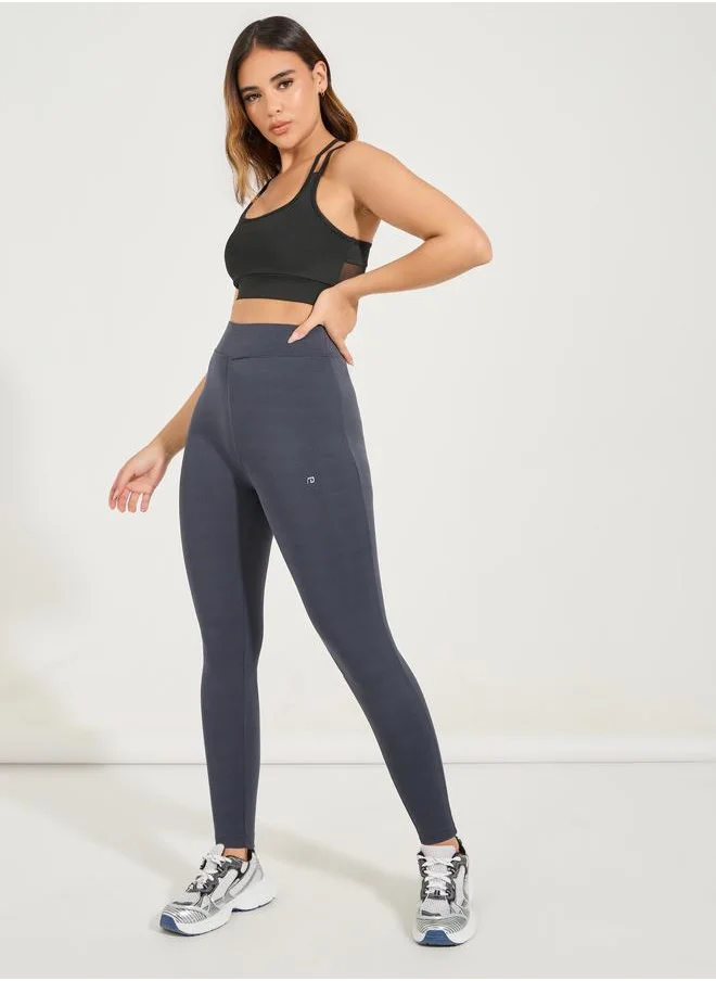 Styli Logo Broad Waistband Basic Leggings