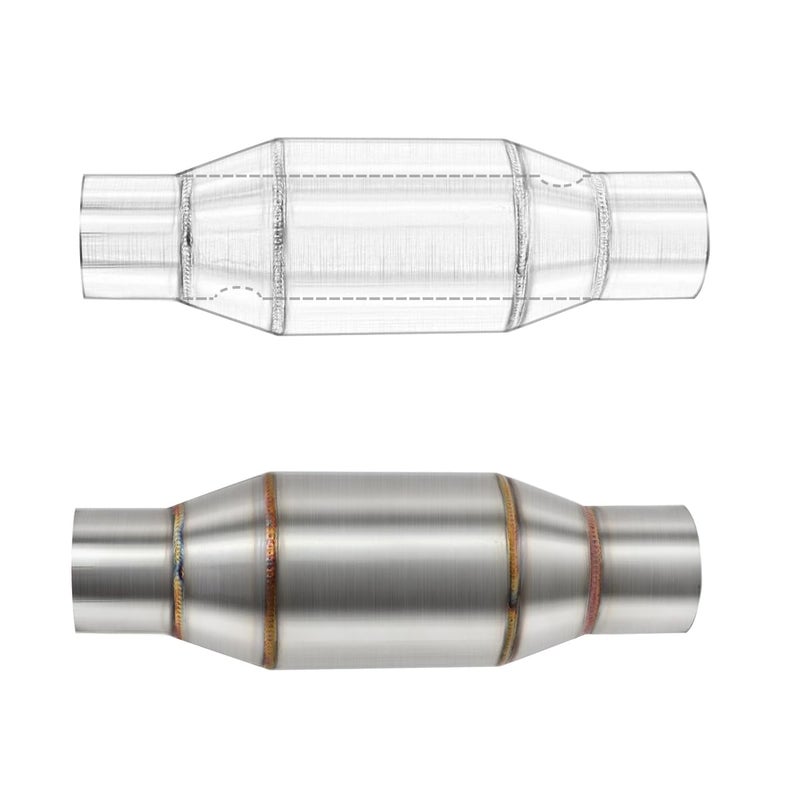 Exhaust Pipe Resonator Baffle Muffler DB Killer Quiet Mid Pipe Expansion Chamber Silencer Noise Eliminator Deadener for Motorcycle ATV UTV Go Kart D
