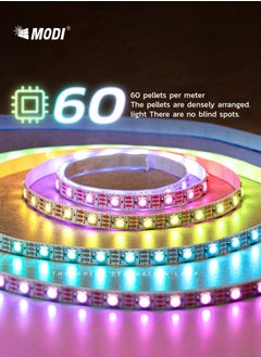 MODI 3M RGBIC Multi Color LED Strip Light, USB Connectivity, Remote Control, 20+ Lighting Modes, Music Sync Modes, Timer Settings, For Gaming Setup, Entertainment, PC, TV, Room Decor  - Image 5