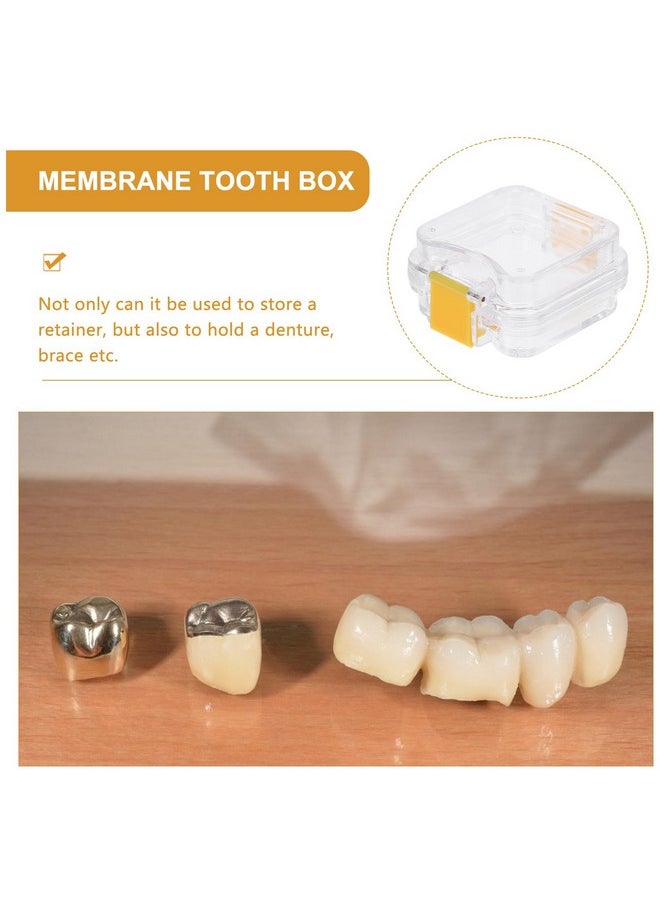 EXCEART - EXCEART 5Pcs Membrane Tooth Boxes Transparent Membrane Film Tooth Box with Latch Denture Storage Boxes - Image 1