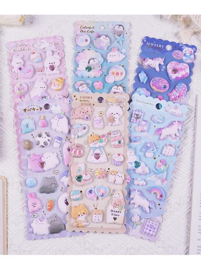 تيمسون مجموعة ملصقات كاواي من تيمسون - ملصقات منتفخة للأطفال، ملصقات ثلاثية الأبعاد، ملصقات جمالية، ملصقات إسفنجية للأطفال، ملصقات ذاتية اللصق، ملصق غطاء خلفي للهاتف المحمول للبنات (SL-ANT-7-12) (مجموعة من 3) - Image 4