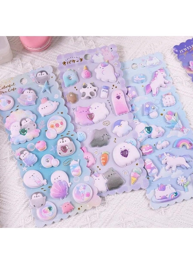 تيمسون مجموعة ملصقات كاواي من تيمسون - ملصقات منتفخة للأطفال، ملصقات ثلاثية الأبعاد، ملصقات جمالية، ملصقات إسفنجية للأطفال، ملصقات ذاتية اللصق، ملصق غطاء خلفي للهاتف المحمول للبنات (SL-ANT-7-12) (مجموعة من 3) - Image 2