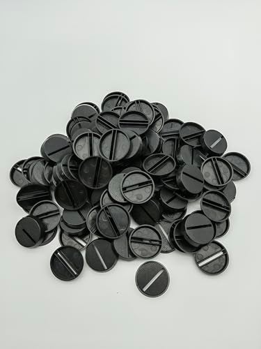 War Base West Lot of 100 25mm Round Slot Bases for Warhammer 40k AoS Games Workshop Wargame Bitz - Image 1