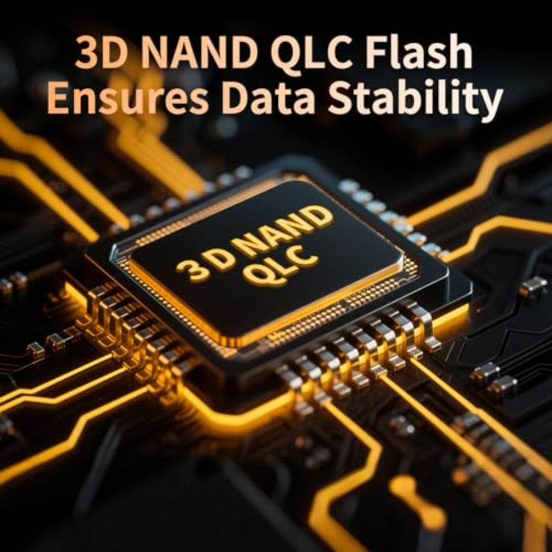 ES106 4TB SSD SATA III 6Gb/s 2.5 3D QLC NAND Flash محرك الأقراص الصلبة الداخلي، سرعة قراءة تصل إلى 550 ميجابايت/ثانية، ترقية ذاكرة الكمبيوتر أو الكمبيوتر المحمول والتخزين باللون الأسود - Image 4