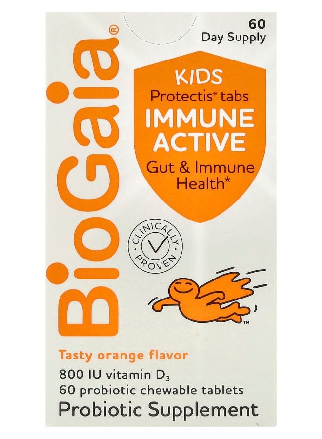 BioGaia بروتكتس كيدز مناعة نشطة بنكهة البرتقال 60 قرص مضغ بروبيوتيك