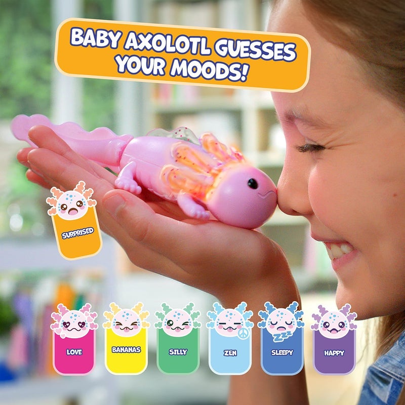 Fingerlings Interactive Baby Axolotl with Inflatable Pool, Alix, Swims and Lights Up in Water, Rainbow Lights Tell Your Mood (Ages 5+) - Image 4