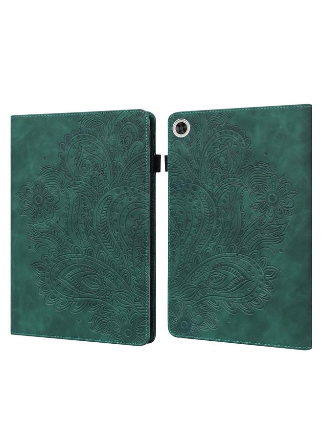 Green Tiger - Case For Huawei Mediapad Enjoy Tablet 2 10.1 Peacock Embossed Pattern TPU + PU Horizontal Flip Leather Case with Holder & Card Slots & Wallet & Sleep / Wake-up Function - Image 1