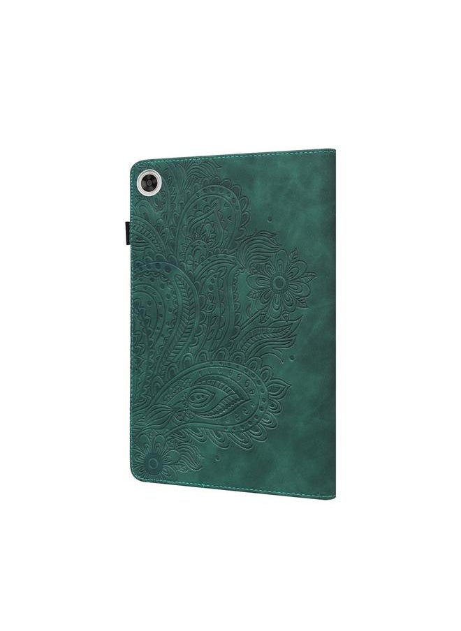 Green Tiger - Case For Huawei Mediapad Enjoy Tablet 2 10.1 Peacock Embossed Pattern TPU + PU Horizontal Flip Leather Case with Holder & Card Slots & Wallet & Sleep / Wake-up Function - Image 1