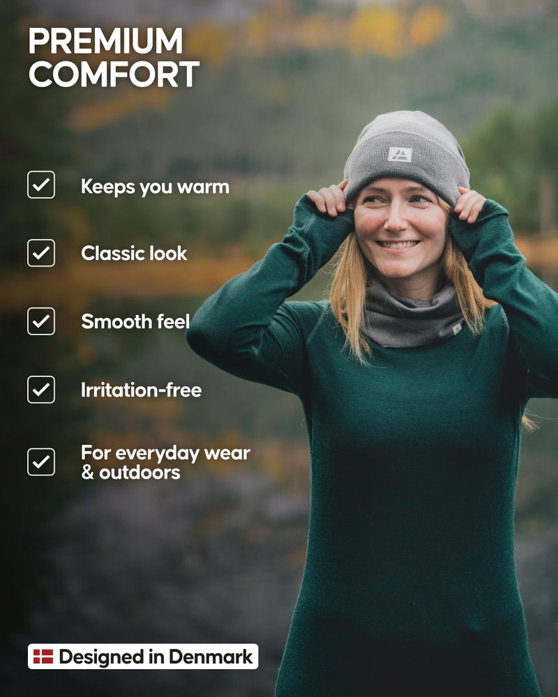 DANISH ENDURANCE Sustainable Classic Beanie for Men & Women, Plain Kitted Hat, Red, One Size - Image 3