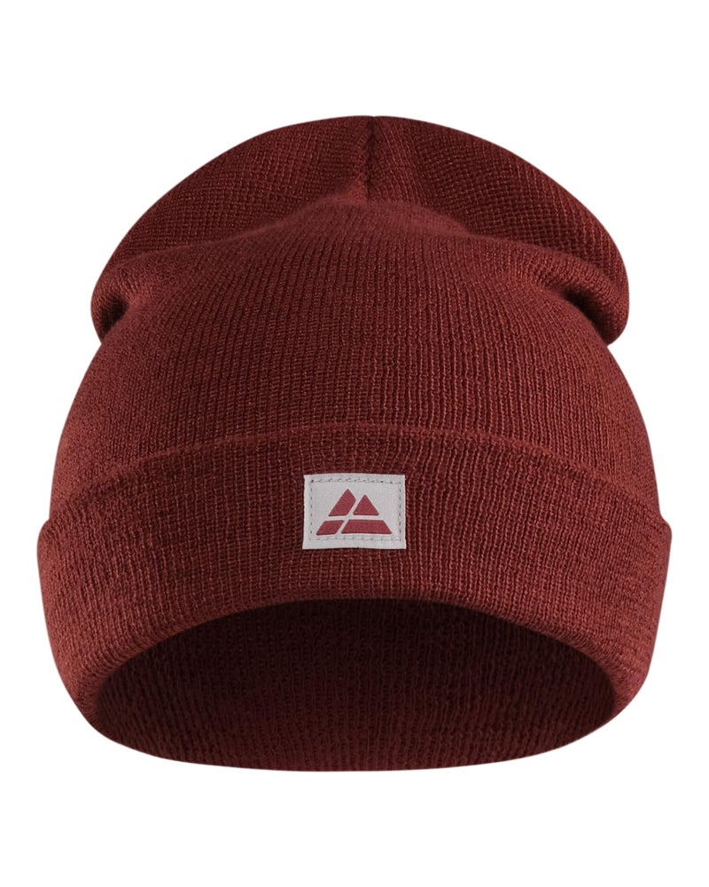 DANISH ENDURANCE Sustainable Classic Beanie for Men & Women, Plain Kitted Hat, Red, One Size - Image 1