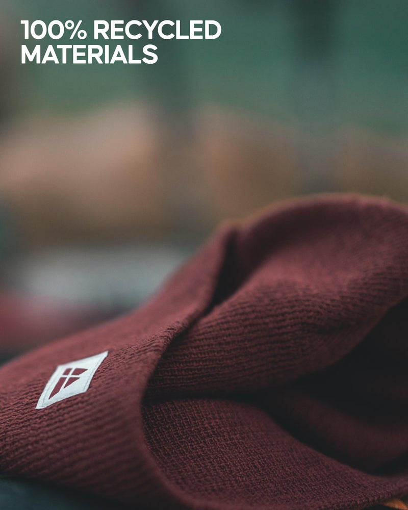 DANISH ENDURANCE Sustainable Classic Beanie for Men & Women, Plain Kitted Hat, Red, One Size - Image 5