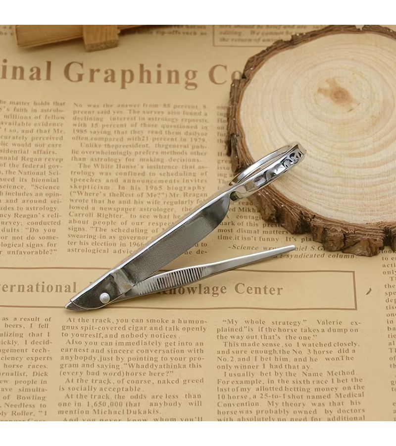 Silvery Stainless Steel Magnifying Glass Tweezers Portable Multifunctional Testing Tool - Image 5