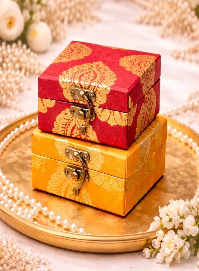 JAIPUR ACE مجموعة صناديق نقود مزخرفة من جايبور إيس مع قفل معدني - صندوق نقود متنوع، منظم تخزين مجوهرات متعدد الأغراض للهدايا وحفلات الزفاف والمهرجانات وهدايا العودة (مجموعة متعددة من قطعتين) - Image 1
