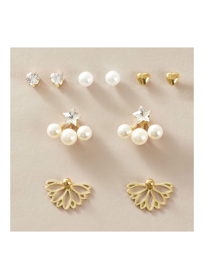 NIBEMINENT Pair Of 5 Ear Studs Set  - Image 2