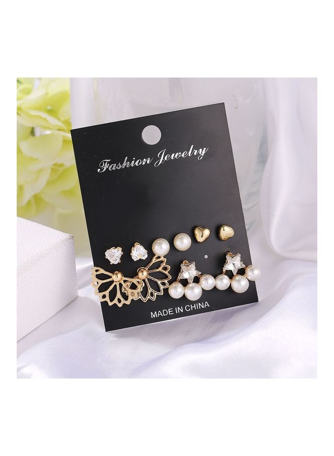 NIBEMINENT Pair Of 5 Ear Studs Set  - Image 3