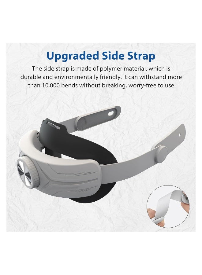 Head Strap for Meta Quest 3, Super Soft and Skin Friendly PU Surface, Elite Strap Replacement, Adjustable Enhanced Support and Lightweight Design VR Accessories for Meta Quest 3 - Image 3