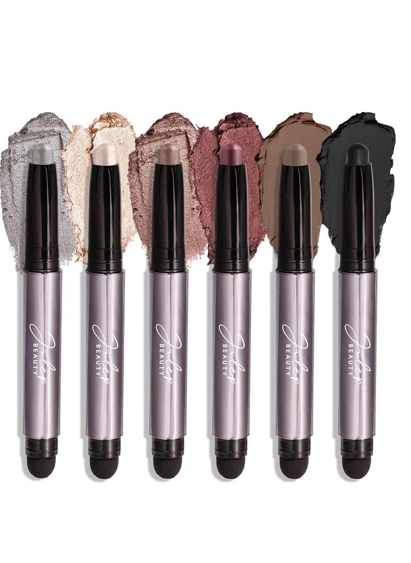 Julep - Julep Eyeshadow 101 Palette-Style Crème-to-Powder Waterproof Eyeshadow Sticks – Moonlight – Long-Lasting, Crease-Proof, 6 Piece Eyeshadow Set with Built-in Smudger - Image 1