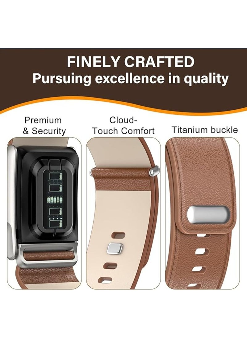TEMPO Leather Band Compatible with WHOOP 5.0 One & Peak Wearable Health | Breathable, Durable & Secure Fit Strap and Adjustable Wristband Replacement Strap with U Shaped Connector Easy to Use and Perfect for Every Occasion | NOT for Gen 4 - Image 3