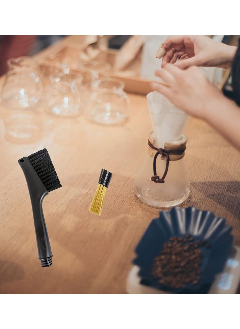 KASTWAVE - Coffee Machine Cleaning Brush, Dusting Bar Espresso Brush, Grinder Coffee Machine Cleaning Brush, Two Head Brush Accessories fr Bean Grain Coffee Tool Tabletop Simple Barista Home Kitchen Dual Purpose - Image 1