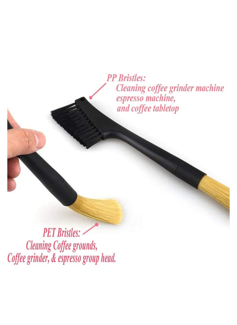 KASTWAVE - Coffee Machine Cleaning Brush, Dusting Bar Espresso Brush, Grinder Coffee Machine Cleaning Brush, Two Head Brush Accessories fr Bean Grain Coffee Tool Tabletop Simple Barista Home Kitchen Dual Purpose - Image 1