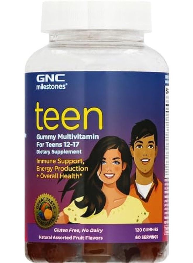 milestones Teen Gummy Multivitamin - Natural Assorted Fruit Flavors - 120 Gummies