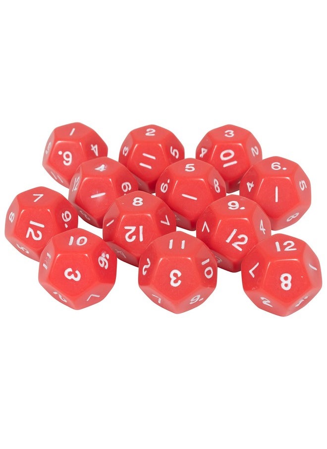 Learning Advantage LEARNING ADVANTAGE Polyhedra Dice - 12 Sides - Set of 12 - Hands-on Math Manipulative - Teach Numeracy - Math Games for Kids  - Image 1