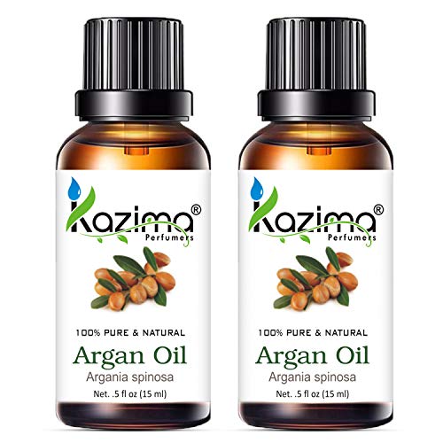 KAZIMA Argan Moroccan Cold Pressed Carrier Oil for Skin, Hair, Acne and Body Massage, 15 ml (Pack of 2) - Image 1
