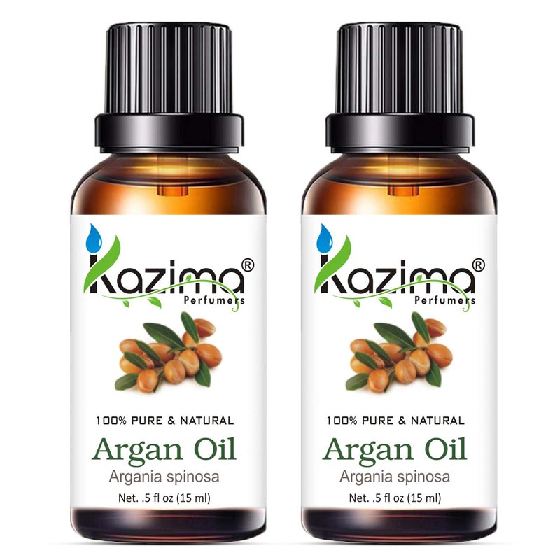 KAZIMA Argan Moroccan Cold Pressed Carrier Oil for Skin, Hair, Acne and Body Massage, 15 ml (Pack of 2) - Image 4