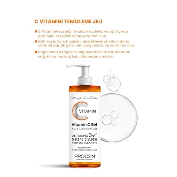 PROCSIN Vitamin C Facial Cleansing Gel - turkish made - 150 ML - Image 3