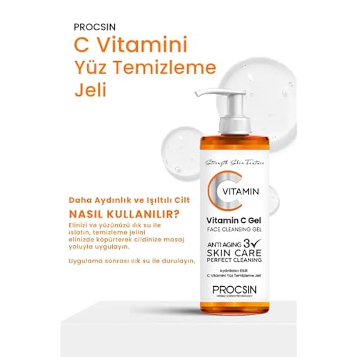 PROCSIN Vitamin C Facial Cleansing Gel - turkish made - 150 ML - Image 4