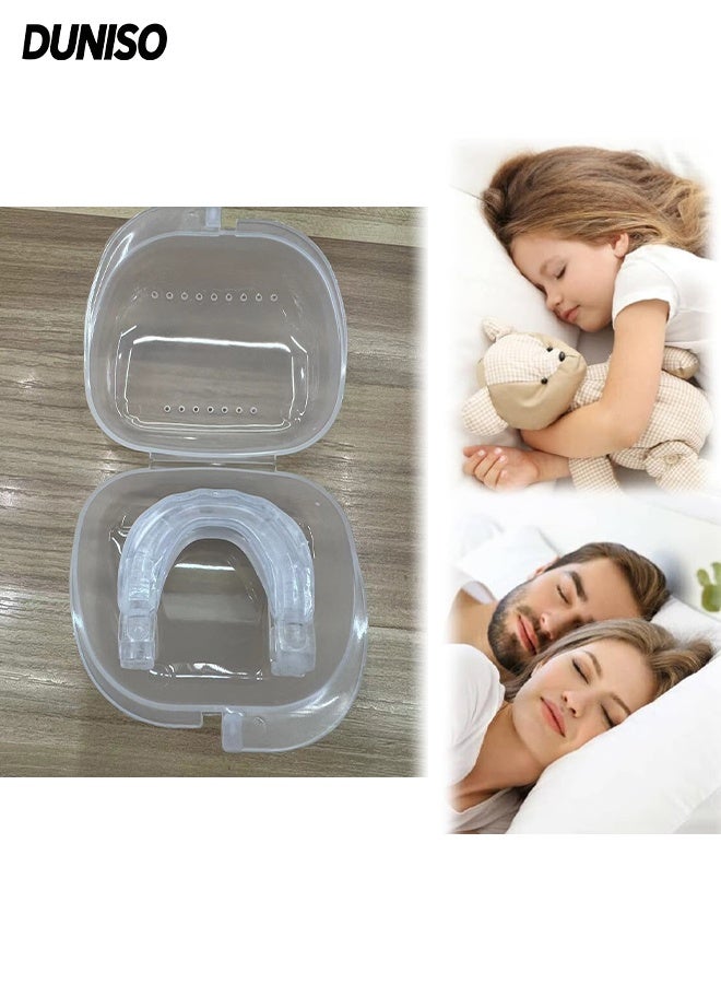DUNISO Anti Snore Devices Snore Stopper Mouthpiece, Anti Snoring Night Mouth Guard, Sleep Aid for Grinding Teeth, Comfortable to Wear，Easy to Clean，for Prevent Teeth Grinding Disorder and Clenching at Night - Image 1