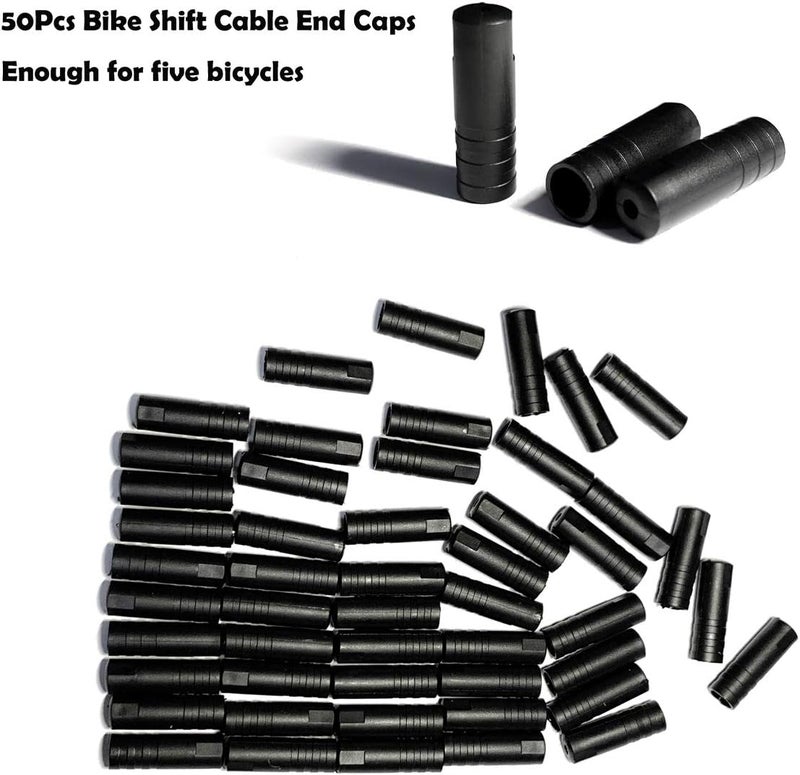 Farbetter Lined Bicycle Bike Derailleur/Shift Cable Housing, 4mm x 50ft, Including 50 PCS Cable End Caps Kit, The Most Trusted DIY Set for SRAM/Shimano Mountain Bike Road Bike (Black) - Image 3