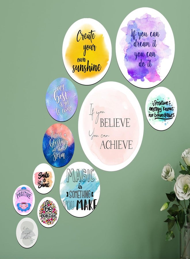 SAF paintings set of 11 motivational Mdf Wooden Wall Hanging Home Decor Plates, wall painting, wall hanging For home decoaration, office, living room, wall decoration SANRRO-31 - Image 1