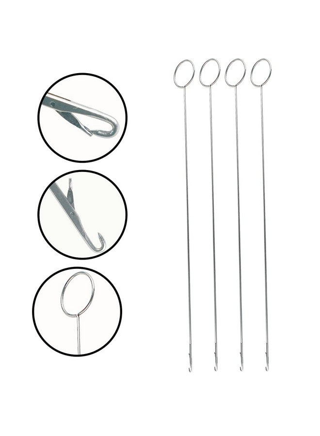 yuntop 4 Pcs Sewing Loop Turner Hook Needle Hook With Latch Tongue Crochet Tool For Fabric Belts Strips Tube Straps Diy Accessories  - Image 2