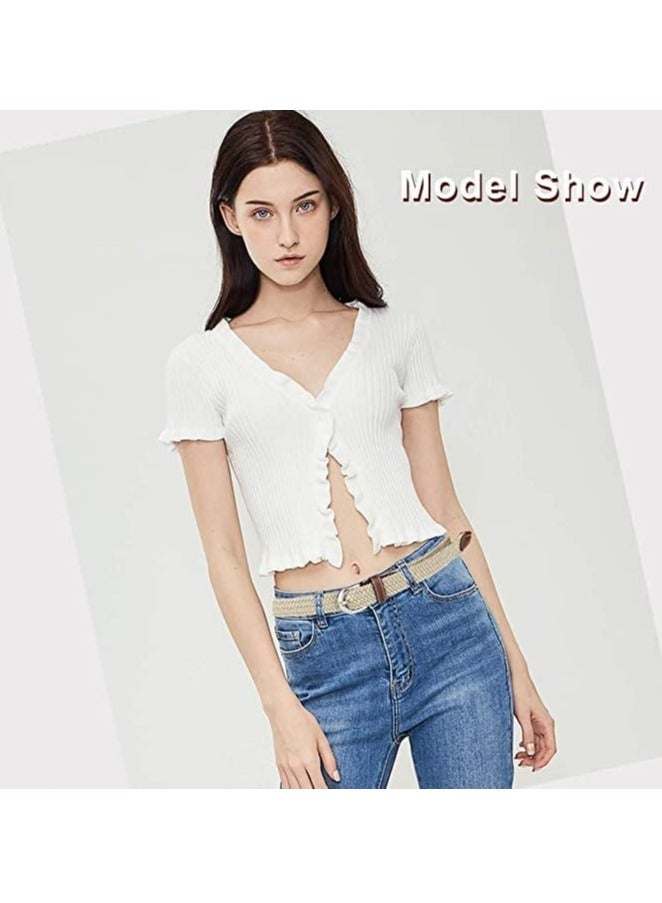 أوزيغالور حزامين قابلين للتعديل بحياكة الهواء للرجال والنساء، حزام الجولف للسراويل الجنز والبنطال - Image 3