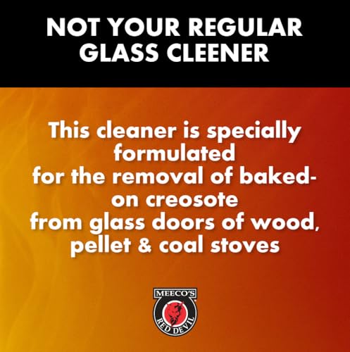 MEECO'S RED DEVIL 701 Wood Stove Glass Cleaner - Removes Creosote, Soot & Smoke from Wood, Pellet, Coal Stoves & Fireplace Inserts (2 Pack, 16 fl oz Each) - Made in the USA - Image 2
