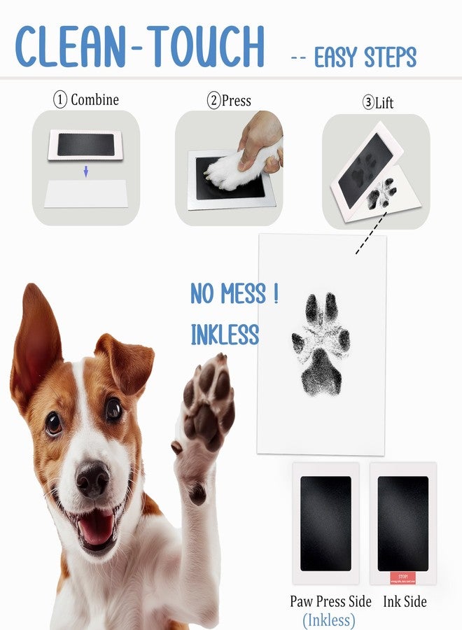 MYPAWLETS Ink&Clay Paw Print Frame Keepsake,Inkless Ink Pad & Soft Clay for Dogs/Cats Paw Prints,Pet Paw Print Impression Kit,Gifts for Pet Owners-XL Black - Image 4