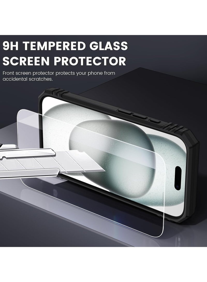 general Case for iPhone 16 with sliding camera cover and built-in swivel stand ring and 2-pack glass screen protector standCase for iPhone 16 6.1 inch - Image 5