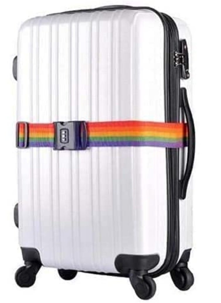 Rubik 78 Inch Heavy Duty Luggage Strap with Password Adjustable Travel Packing Belt for Bag Baggage Suitcase Safety Multcolor (1 Pack)  - Image 1