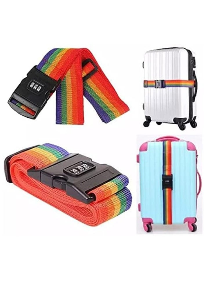 Rubik 78 Inch Heavy Duty Luggage Strap with Password Adjustable Travel Packing Belt for Bag Baggage Suitcase Safety Multcolor (1 Pack)  - Image 3